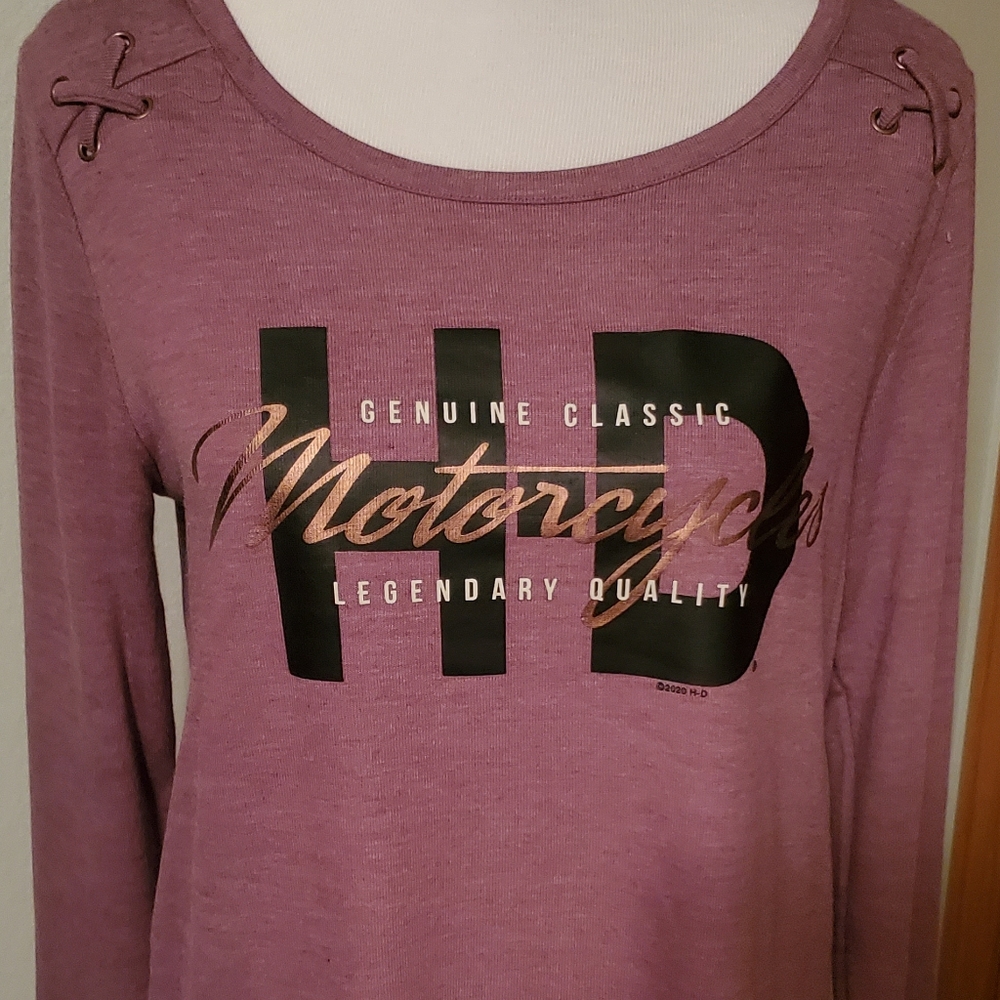 Harley Davidson 3/4 sleeve knit top